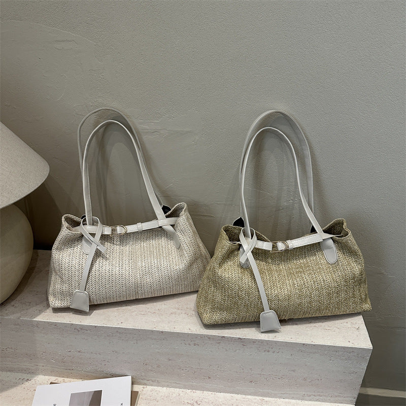 Woven Straw Shoulder Bag — product view 3