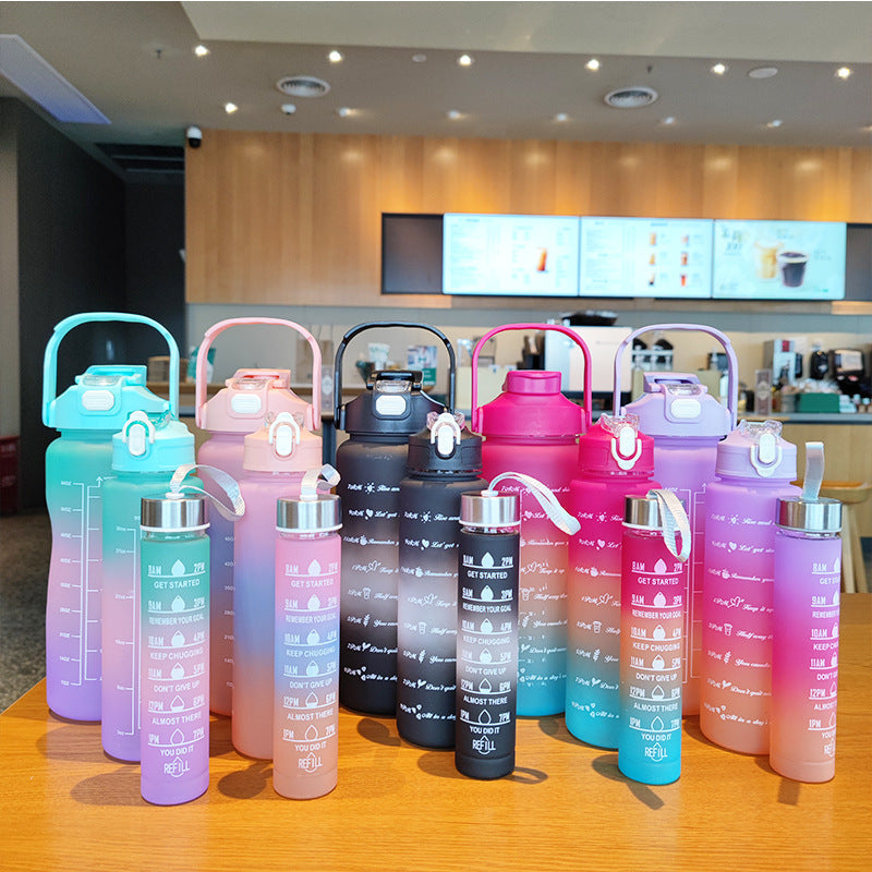 Women's ergonomic water bottle with motivational markings LoungeYard — product view 1
