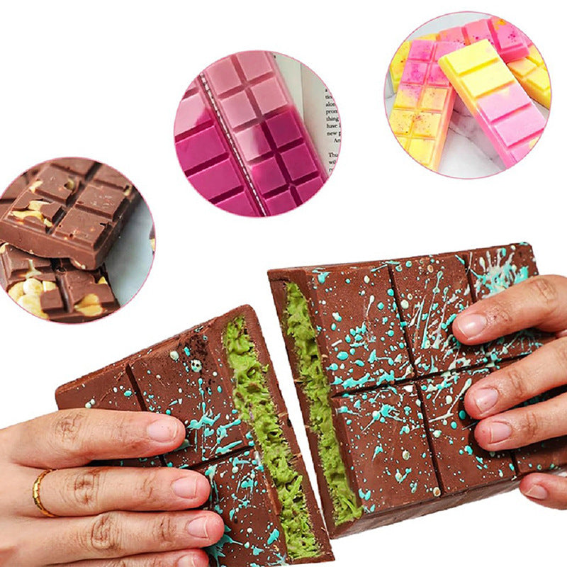 Flexible Silicone Rectangular Chocolate Bar Mold Ten-Segment Nonstick Removable Tray — product view 5