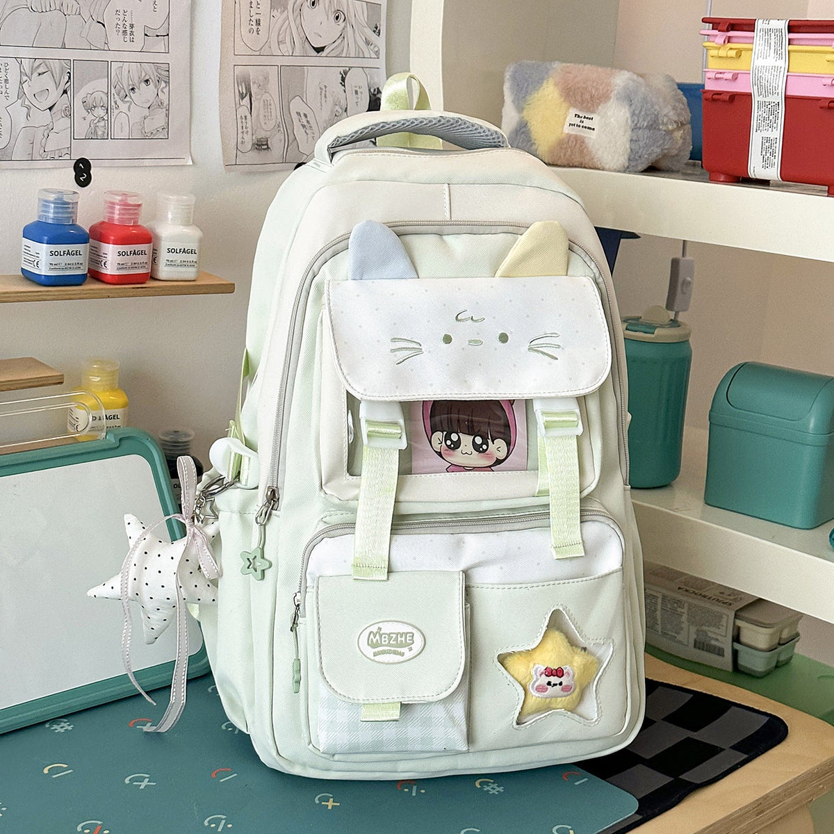 Cute Cat-Themed School Backpack LoungeYard — product view 6