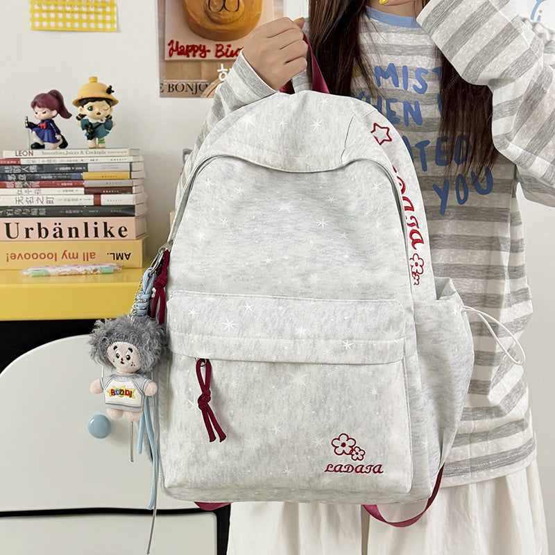 Cute Star-Patterned Backpack LoungeYard — product view 2
