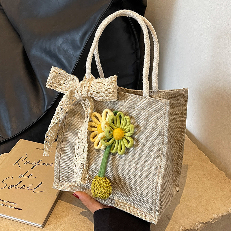 Decorative Floral Handcrafted Tote Bag — product view 3