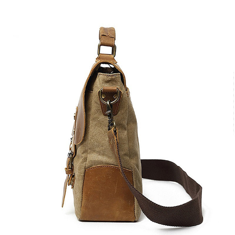 Robust Briefcase Made of Durable Canvas and Leather LoungeYard — product view 3