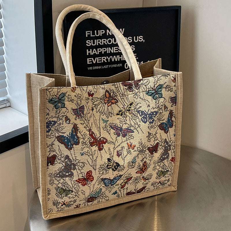 Decorative Butterfly Print Tote Bag — product view 1