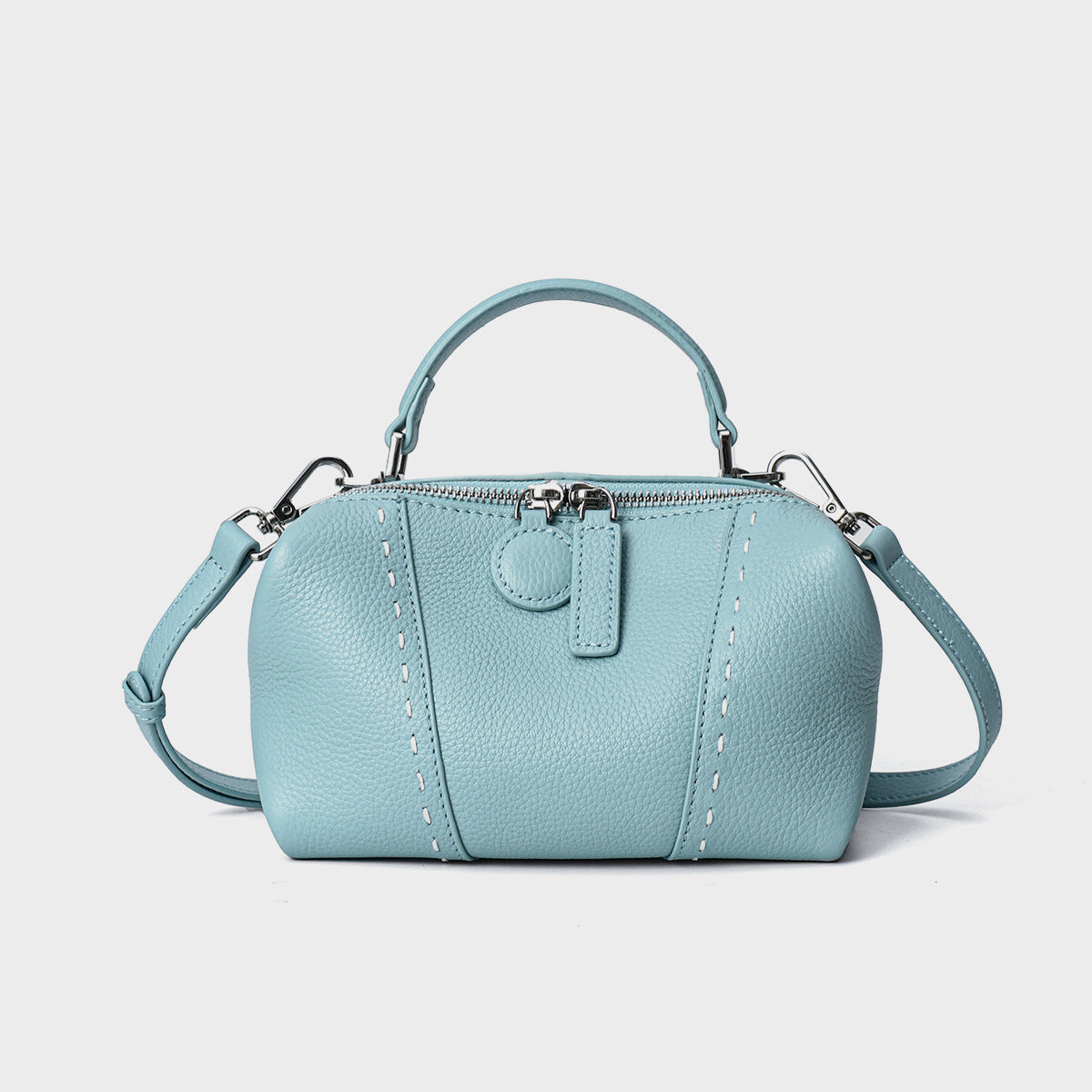Pebbled Dome Satchel with Detachable Crossbody Strap — product view 5