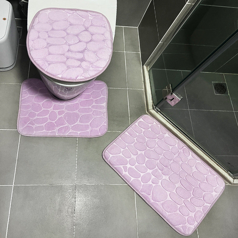 Stone Patterned Bathroom Mat Set — product view 6