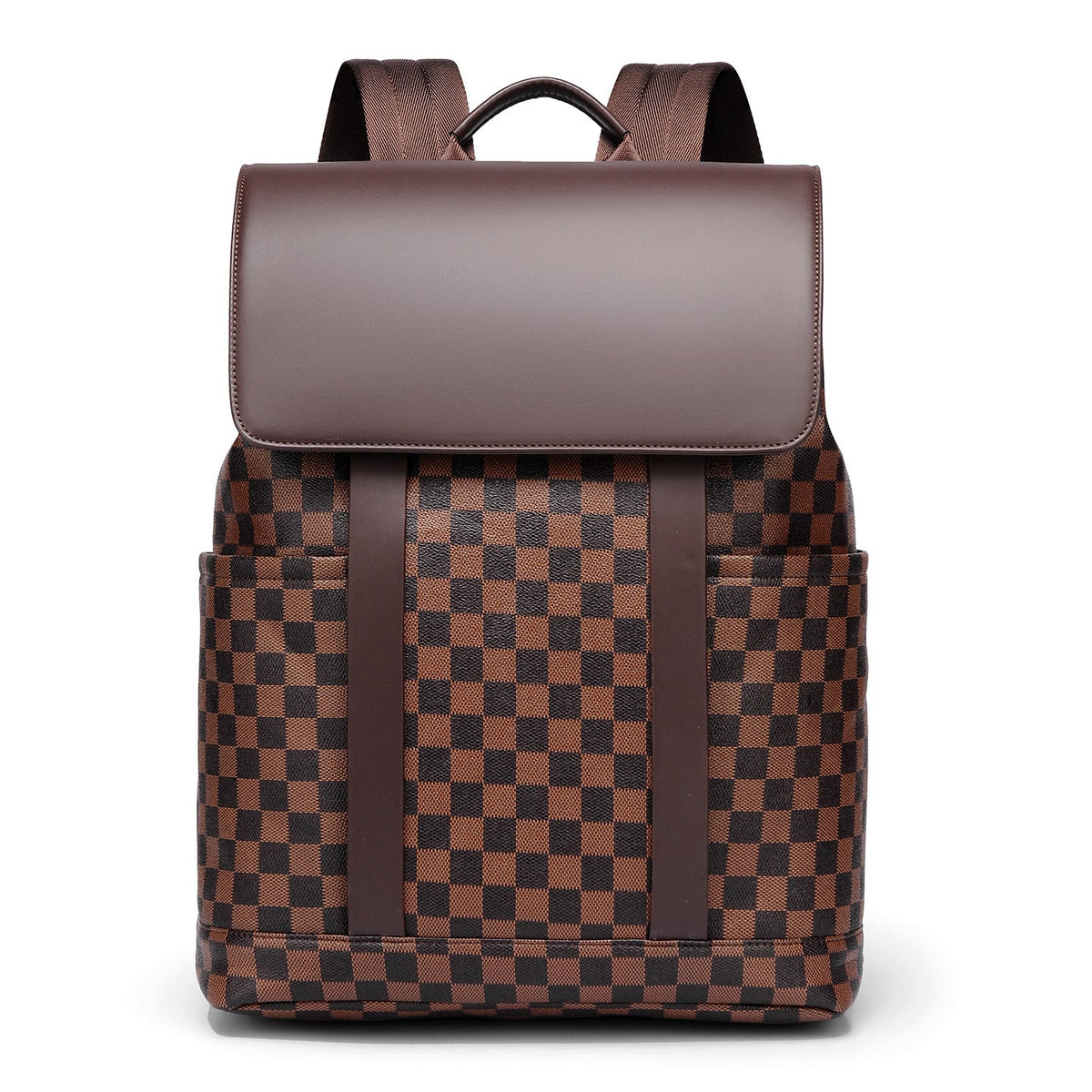 Chic Checkerboard Pattern Backpack LoungeYard — product view 2