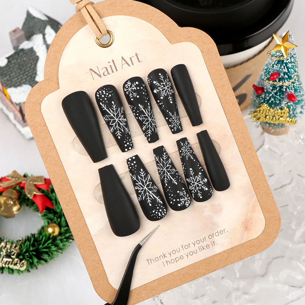 Festive Winter-Themed Press-On Nail Tips Set — product view 3