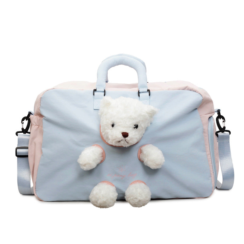 Travel bag with cute plush bear LoungeYard — product view 5