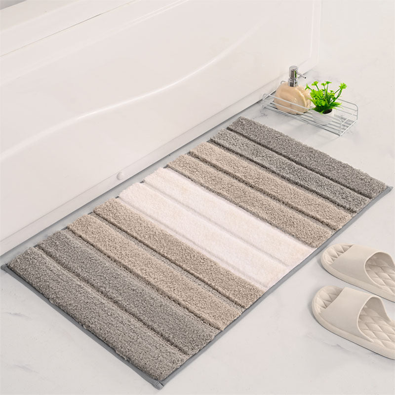 Luxury Striped Soft Bathroom Rug Bowlift — product view 4