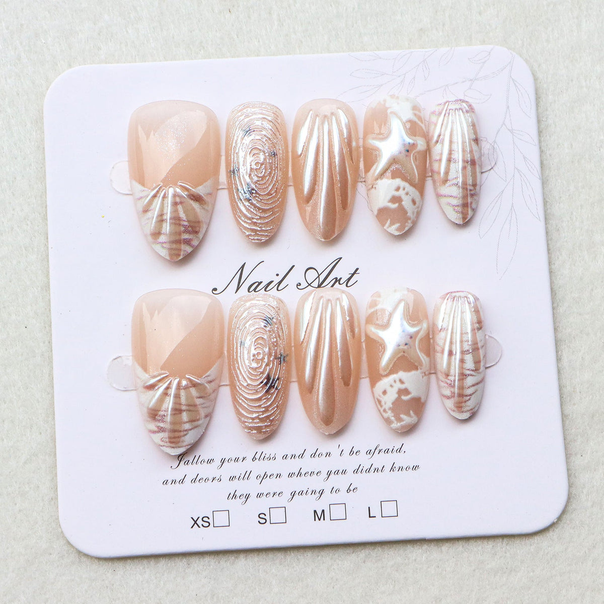 Textured Shell-Inspired Press-On Nail Set — product view 6
