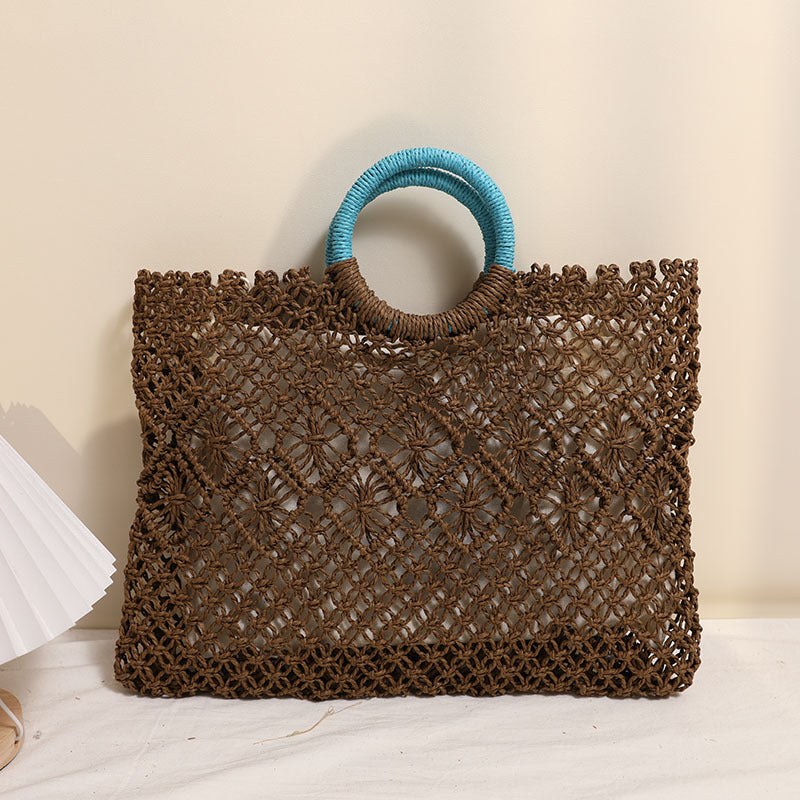Elegant and Handmade Macrame Basket Bag LoungeYard — product view 2
