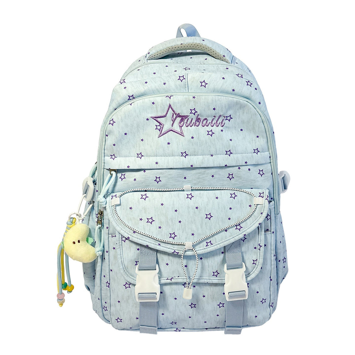 Star-Embellished Casual School Backpack LoungeYard — product view 5