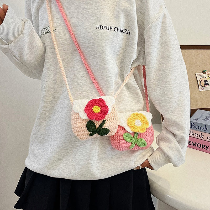 Floral-Themed Crochet Mini Bag — product view 1