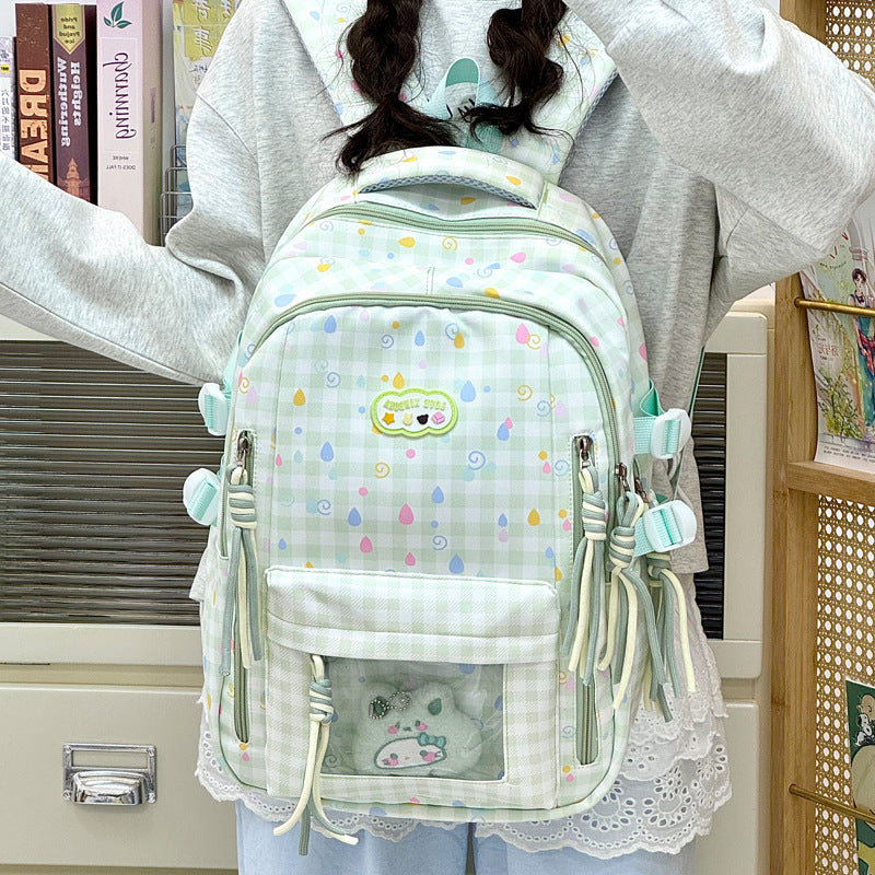 Playful Graphic Patterned School Backpack LoungeYard — product view 3