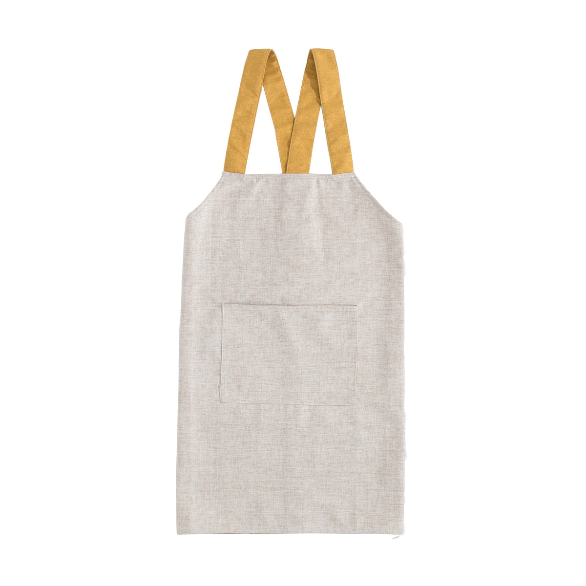 Apron with cross straps and large front pocket made of linen blend — product view 3