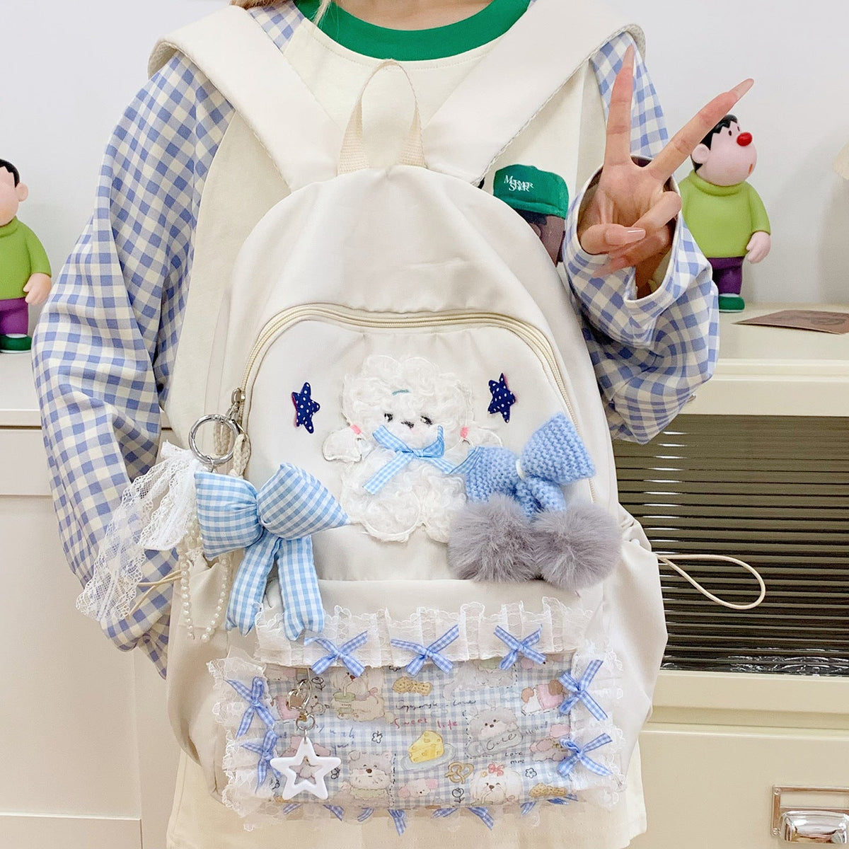 Cute Decorative Plush Backpack LoungeYard — product view 3