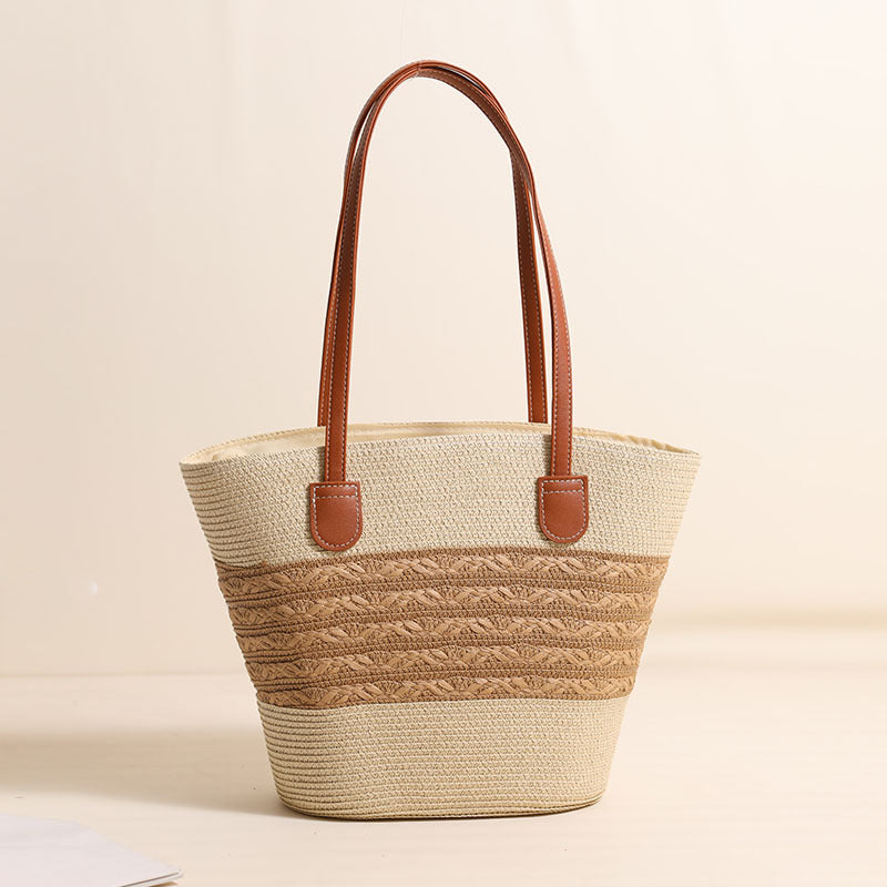 Elegant Bast Tote Bag with Leather Accents LoungeYard — product view 2