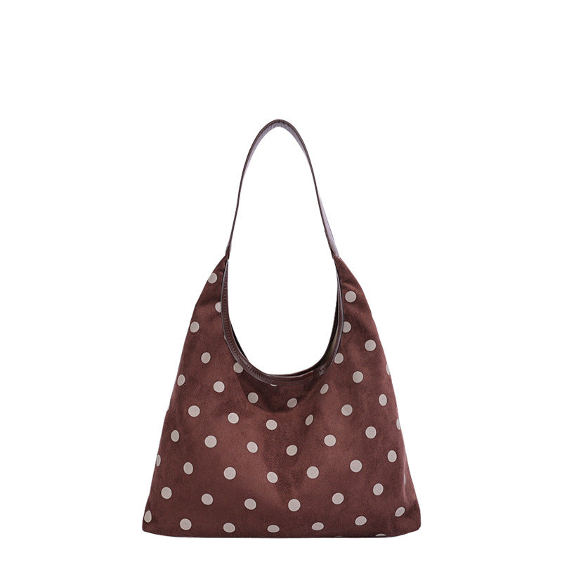 Polka Dot Suede Shopping Tote — product view 5
