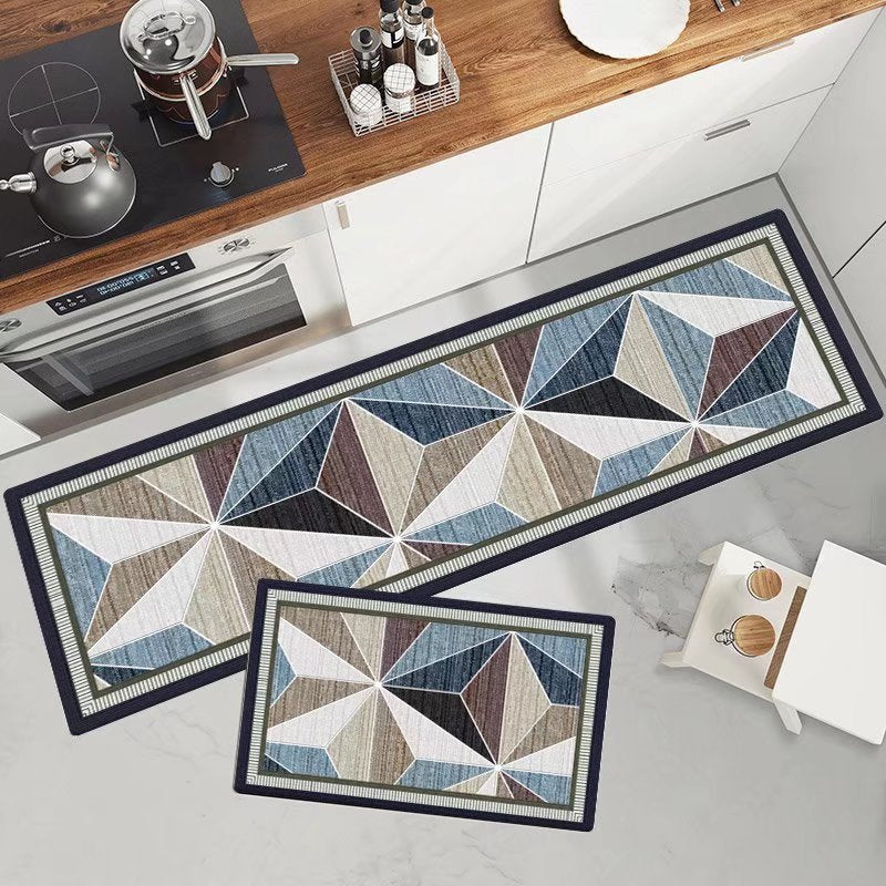 Marble-Pattern Kitchen Runner Mat Set Bowlift — product view 7