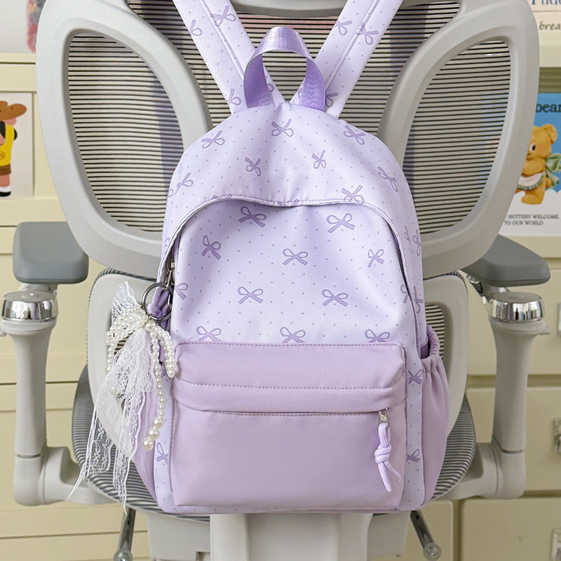 Cute Decorative Bow-Themed Backpack LoungeYard — product view 1