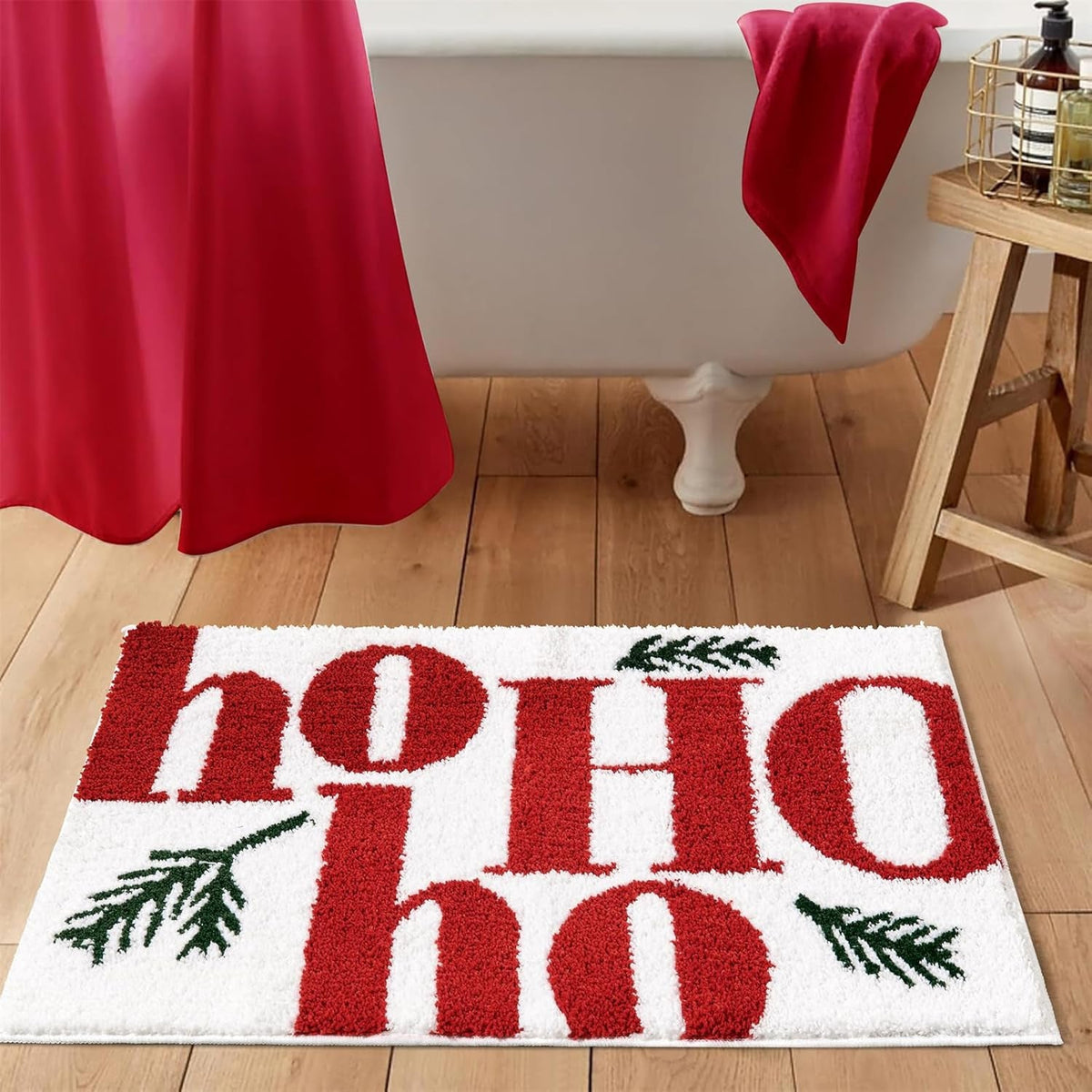 Plush Polka Dot Bath Mat Bowlift — product view 5