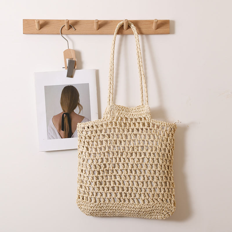Handmade net tote bag made of natural material LoungeYard — product view 7
