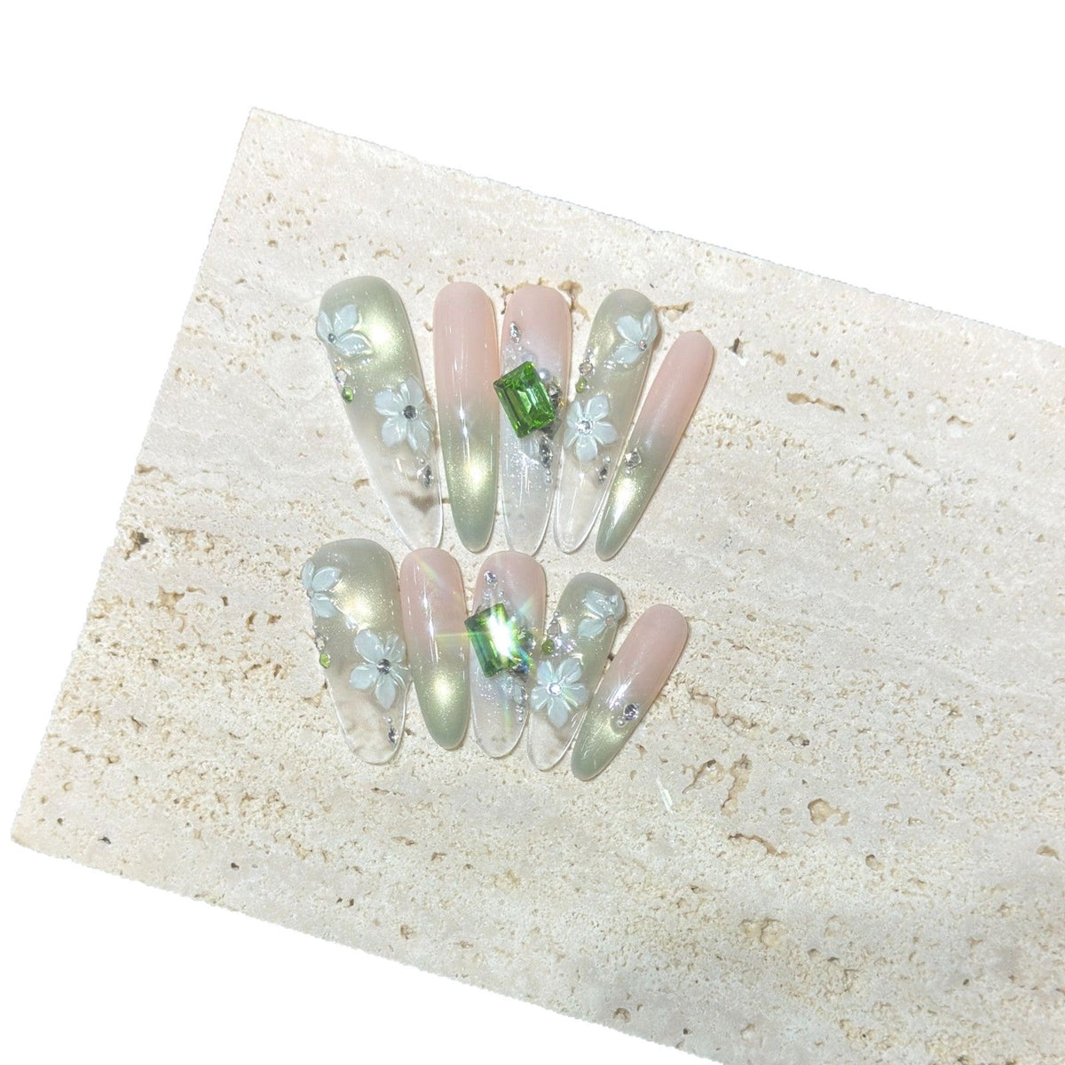 Floral Acrylic Press-On Nail Set — product view 3