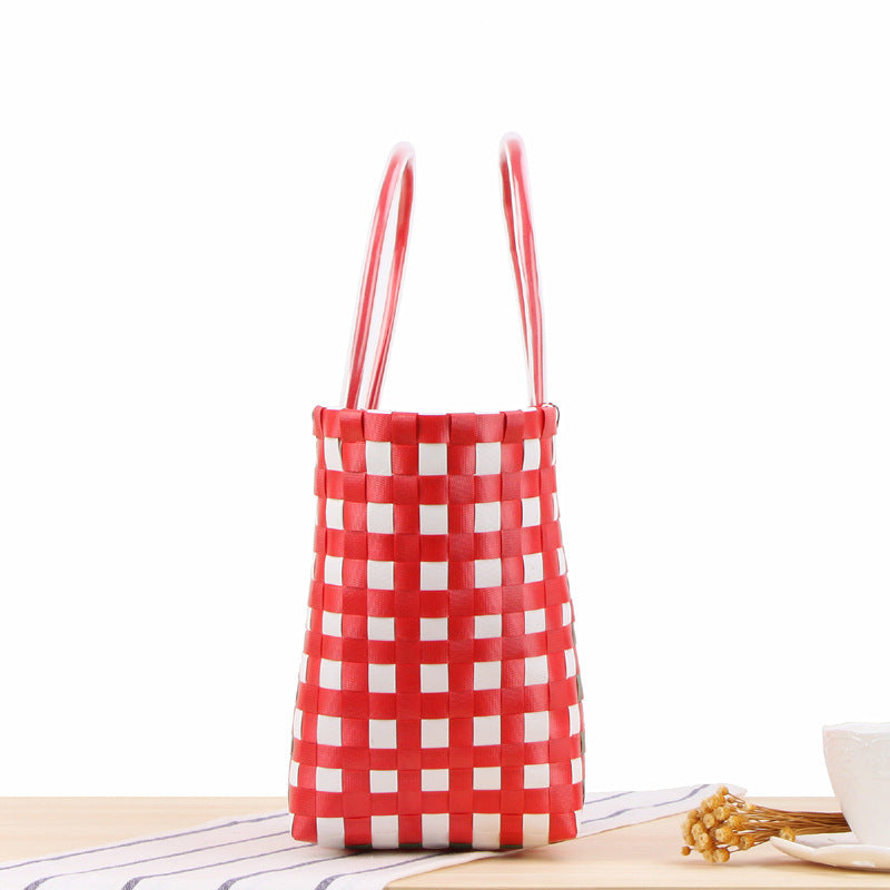 Braided shopping bag with colorful pattern LoungeYard — product view 3