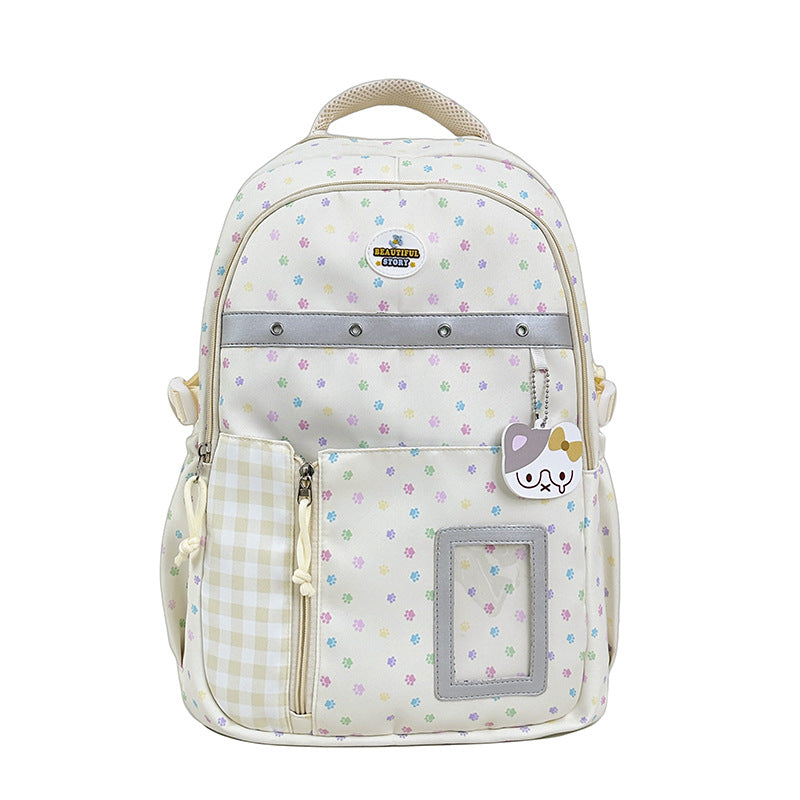 Floral Patterned Multi-Pocket Backpack LoungeYard — product view 6
