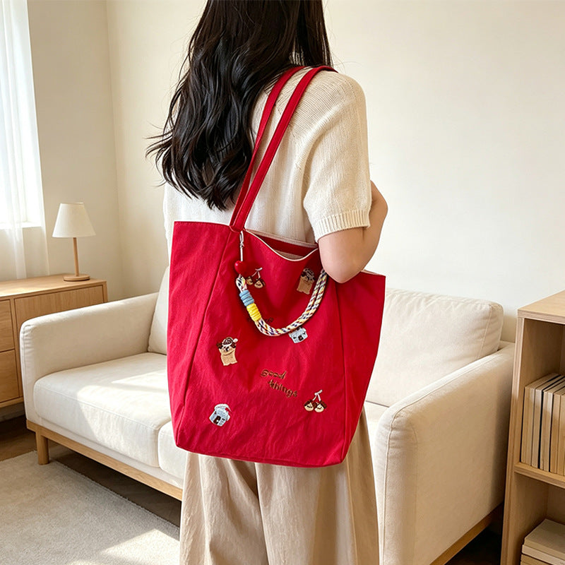 Embroidered Casual Tote LoungeYard — product view 1