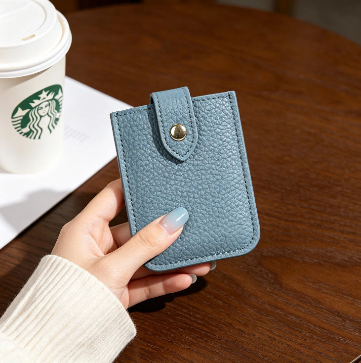 Textured Leather Cardholder with Snap Closure LoungeYard — product view 2