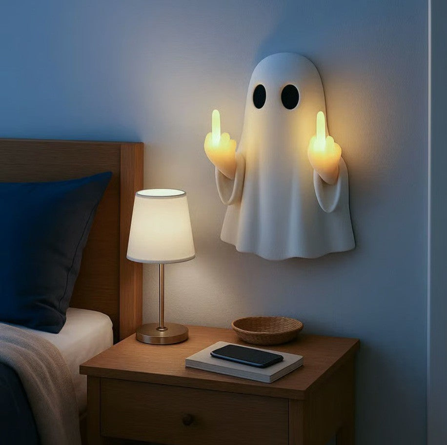 Whimsical Ghost and Bat Decorative Figurine Bowlift — product view 2