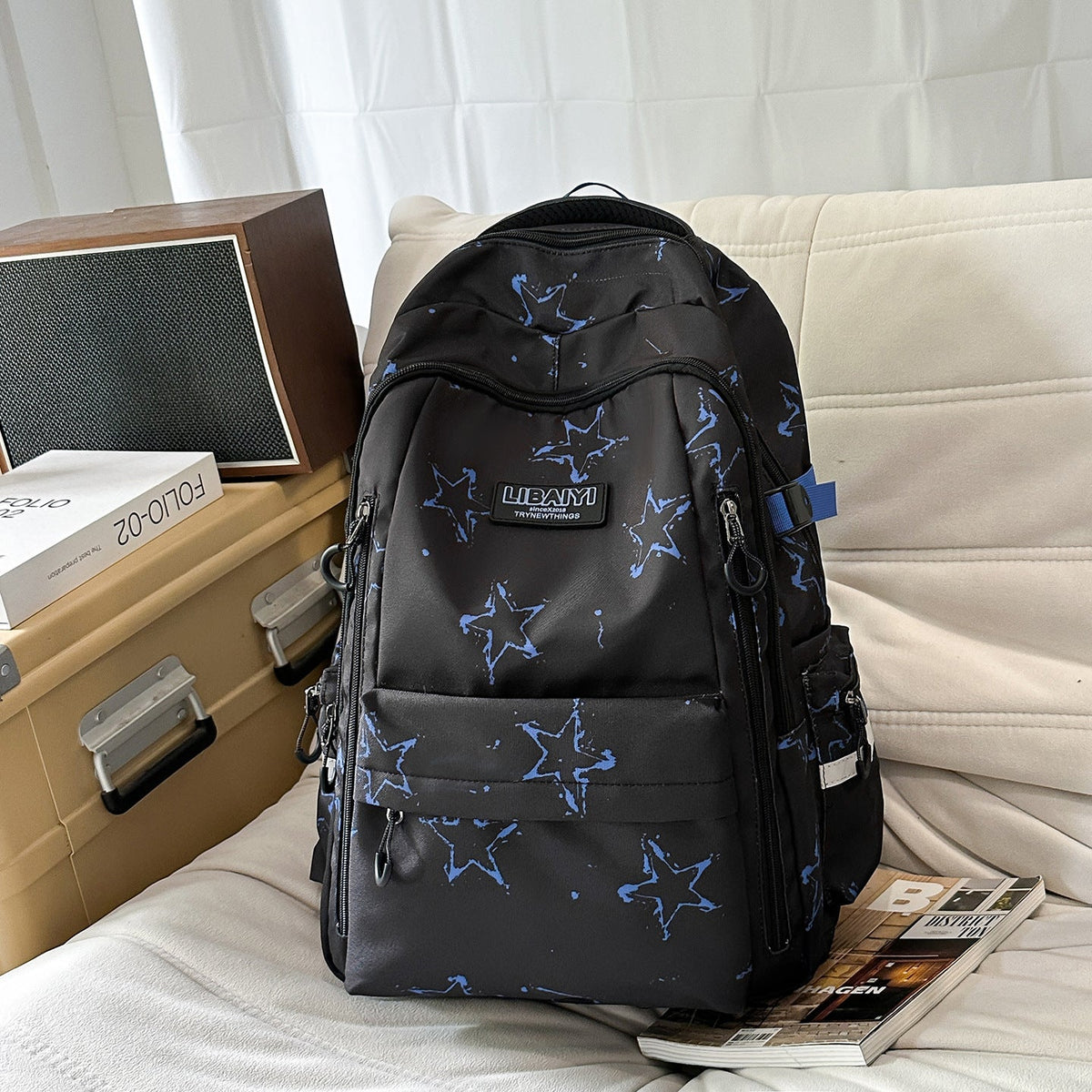 Multi-Functional Star-Patterned Backpack LoungeYard — product view 6