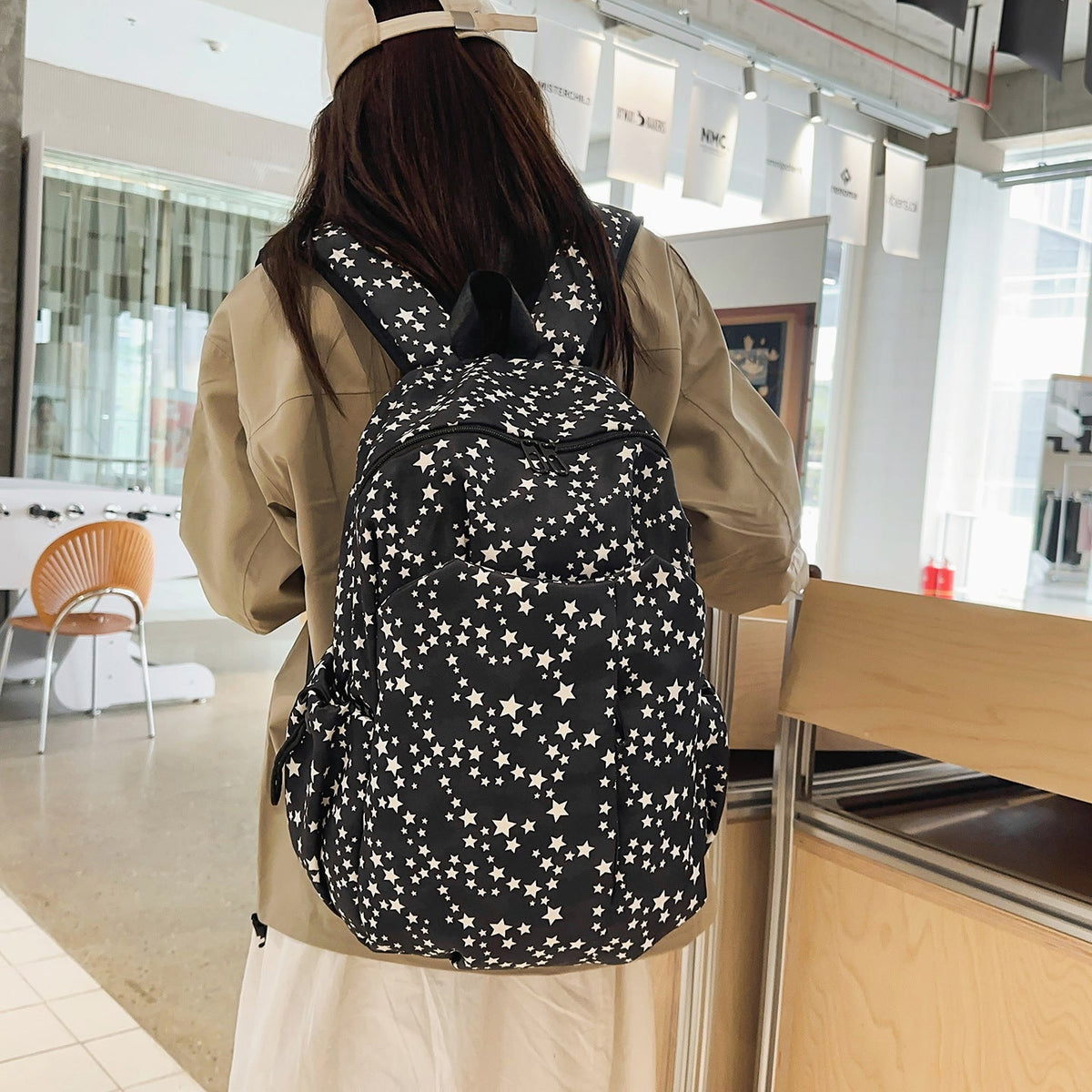 Casual Star-Patterned Backpack LoungeYard 1791206130 — product view 2