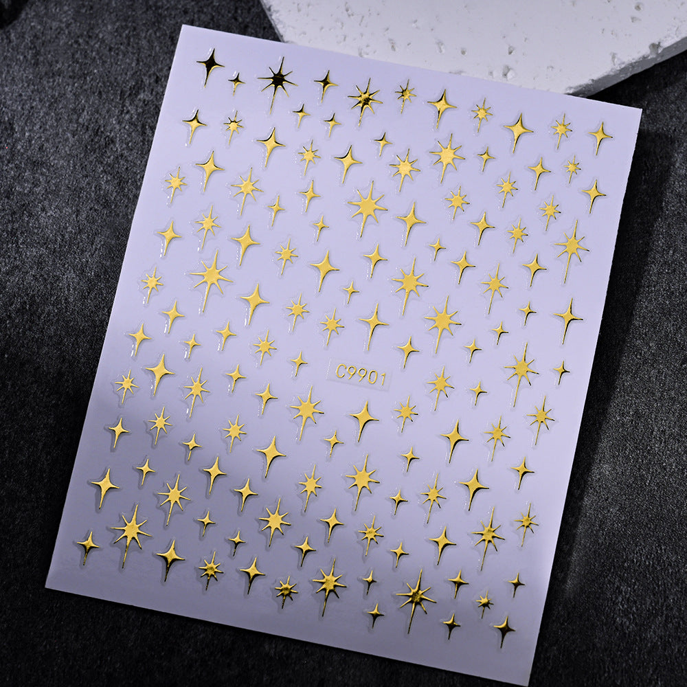 Gold Star Nail Art Decoration Stickers — product view 1