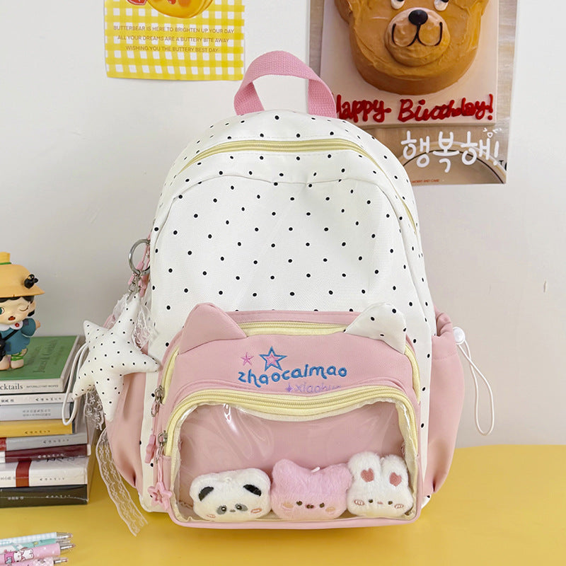 Playful Polka Dot School Backpack LoungeYard — product view 6