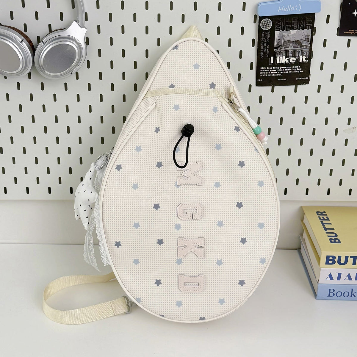 Star-Patterned Casual School Backpack LoungeYard — product view 6