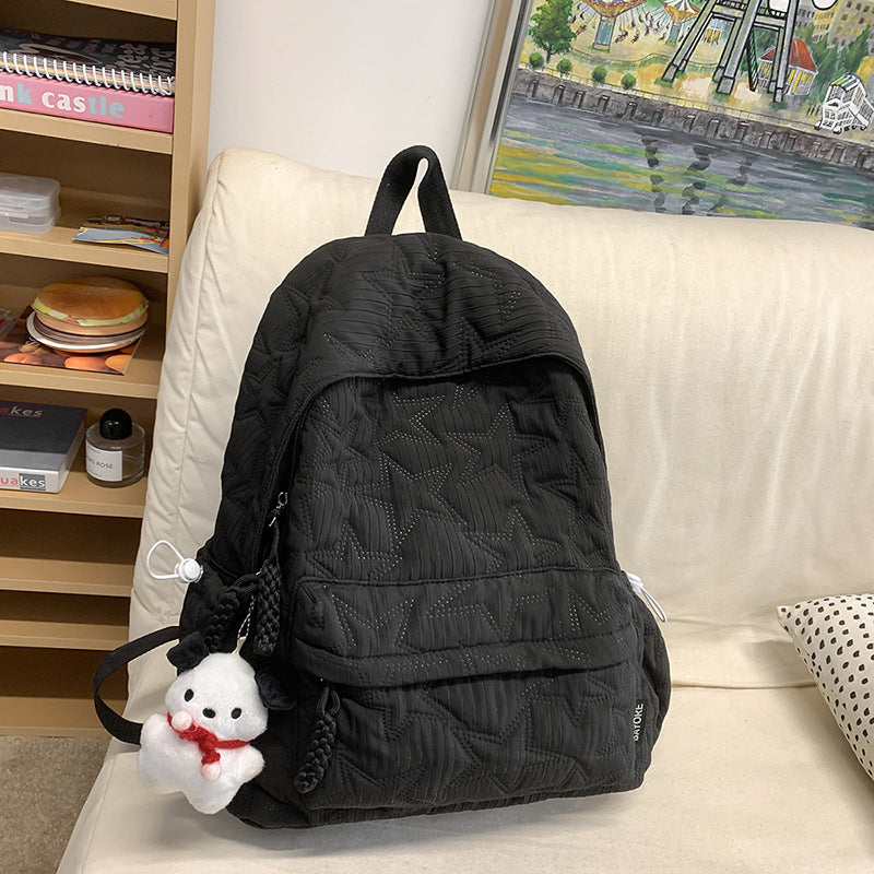 Quilted Backpack with Decorative Charm LoungeYard — product view 6