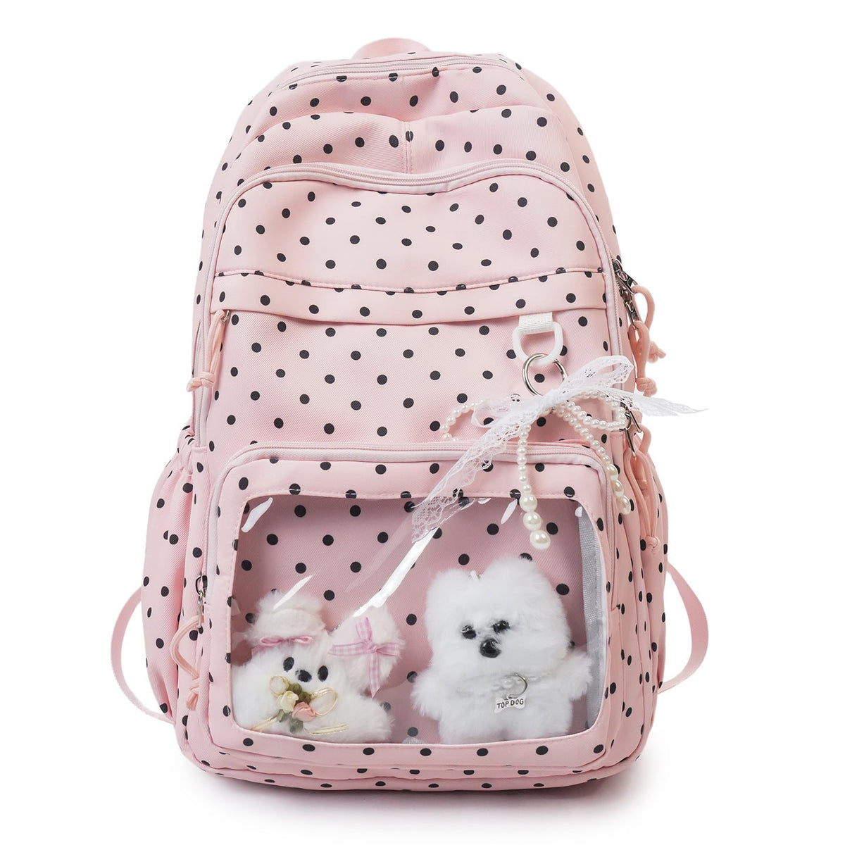 Cute Polka Dot Patterned Backpack — product view 1