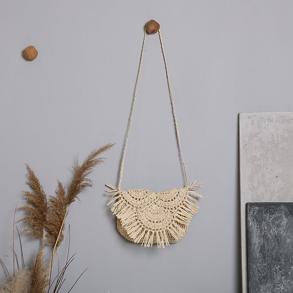 Boho Crossbody Bag Made of Handcrafted Natural Material LoungeYard — product view 2