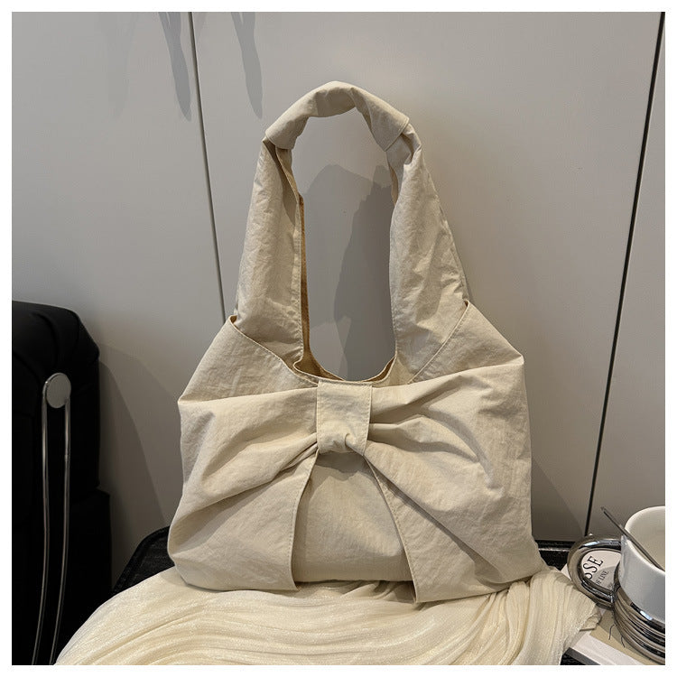 Bow Accent Fabric Tote Bag LoungeYard — product view 6