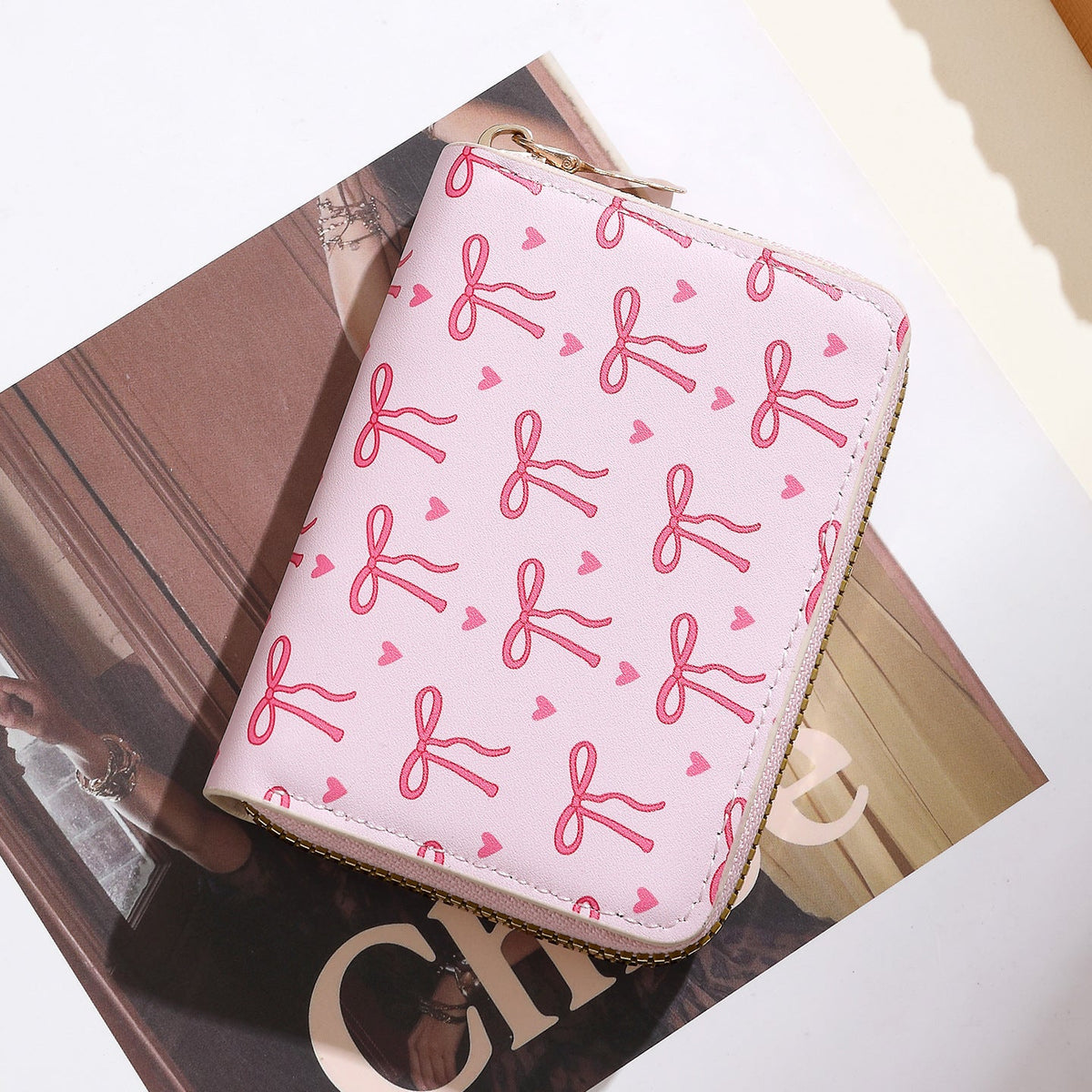 Playful Bow-Patterned Zippered Wallet — product view 6