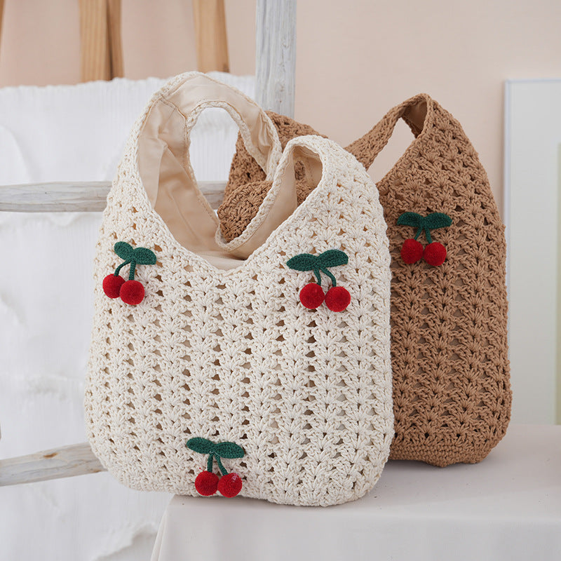 Handcrafted cotton shopper with fruity design LoungeYard — product view 2
