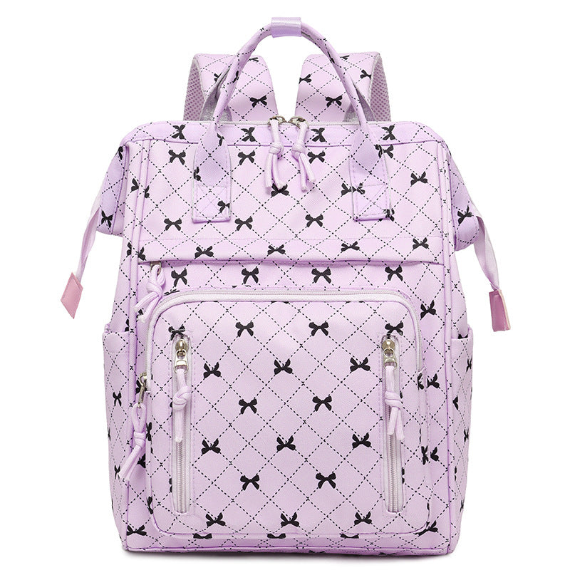 Stylish Bow-Printed Backpack LoungeYard — product view 5