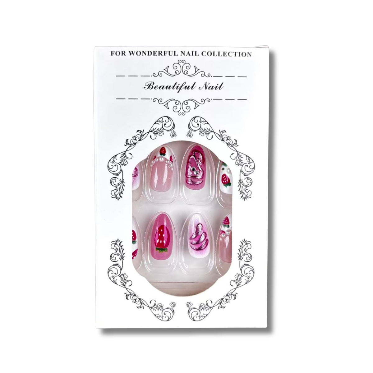 Decorative Strawberry-Themed Press-On Nail Art Set — product view 5