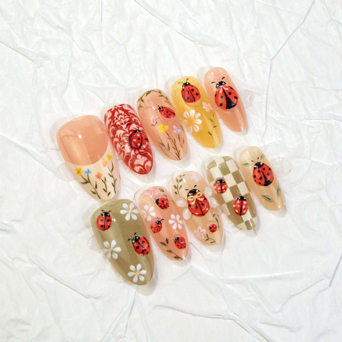 Ladybug-Themed Press-On Nail Art — product view 2