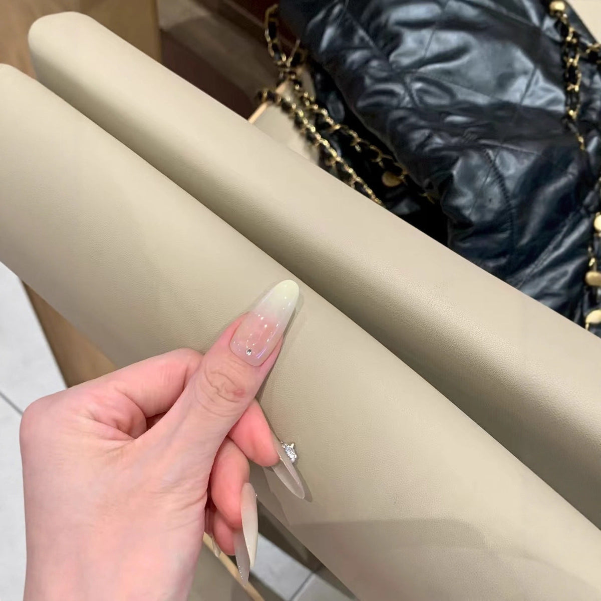 Glamorous Long Stiletto Nail Extensions with Rhinestone Accents — product view 3