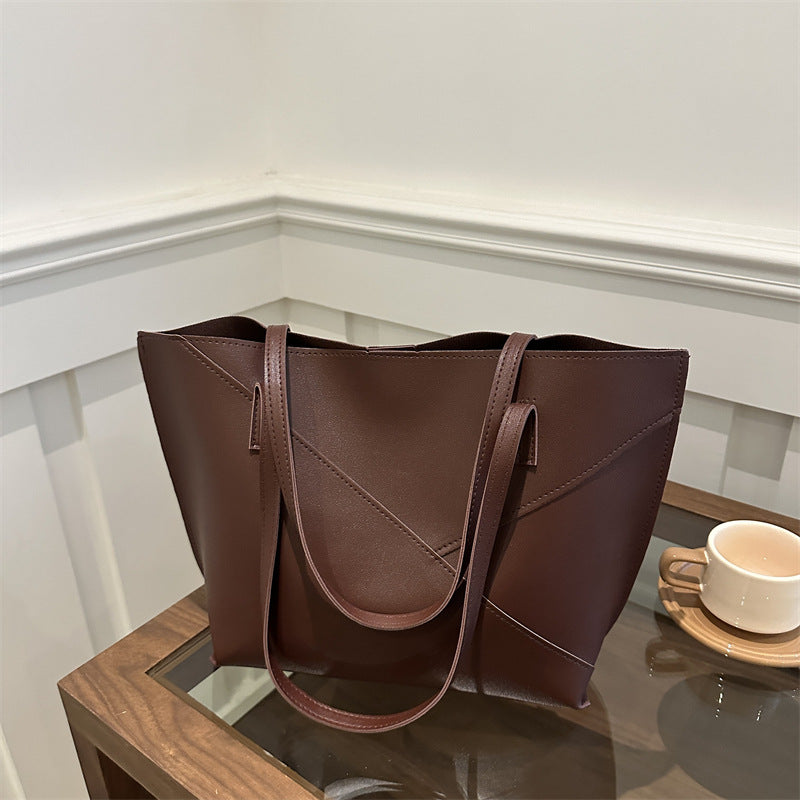 Structured Leather Tote Bag — product view 6