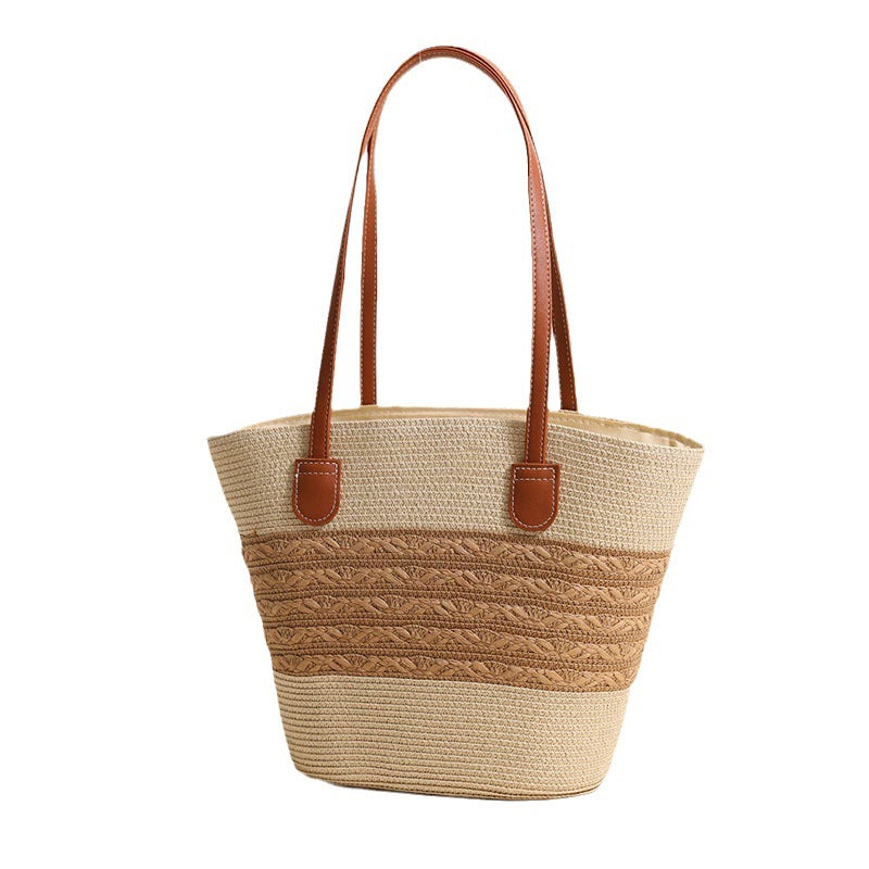 Elegant Bast Tote Bag with Leather Accents LoungeYard — product view 5